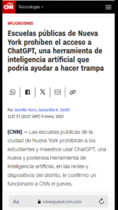 Prohibición de acceso a Chat GPT en escuelas